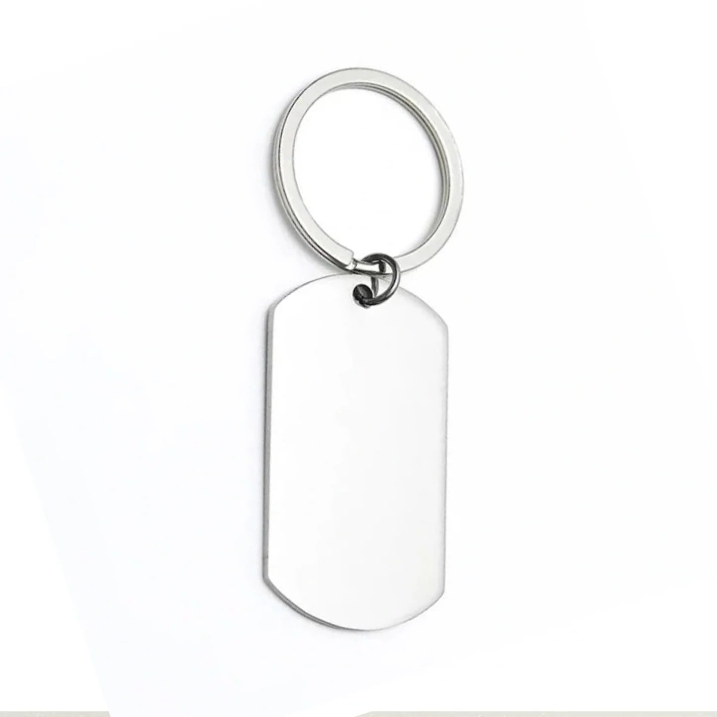 Placa plateada, tipo militar (dog tag)